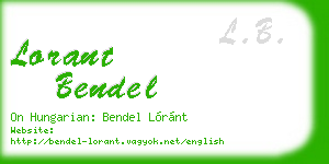 lorant bendel business card